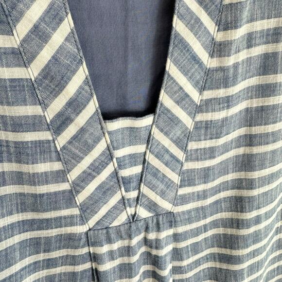 Athleta Blue Striped Barbados 100% Cotton Lined Short Sleeve Mini Dress Size XXS - Picture 5 of 10
